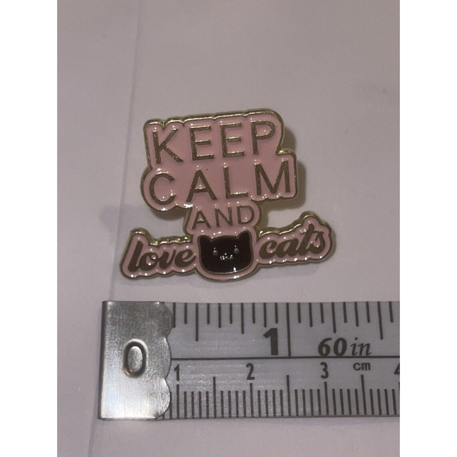 Keep Calm And Love Cats Pin Brooch 10$